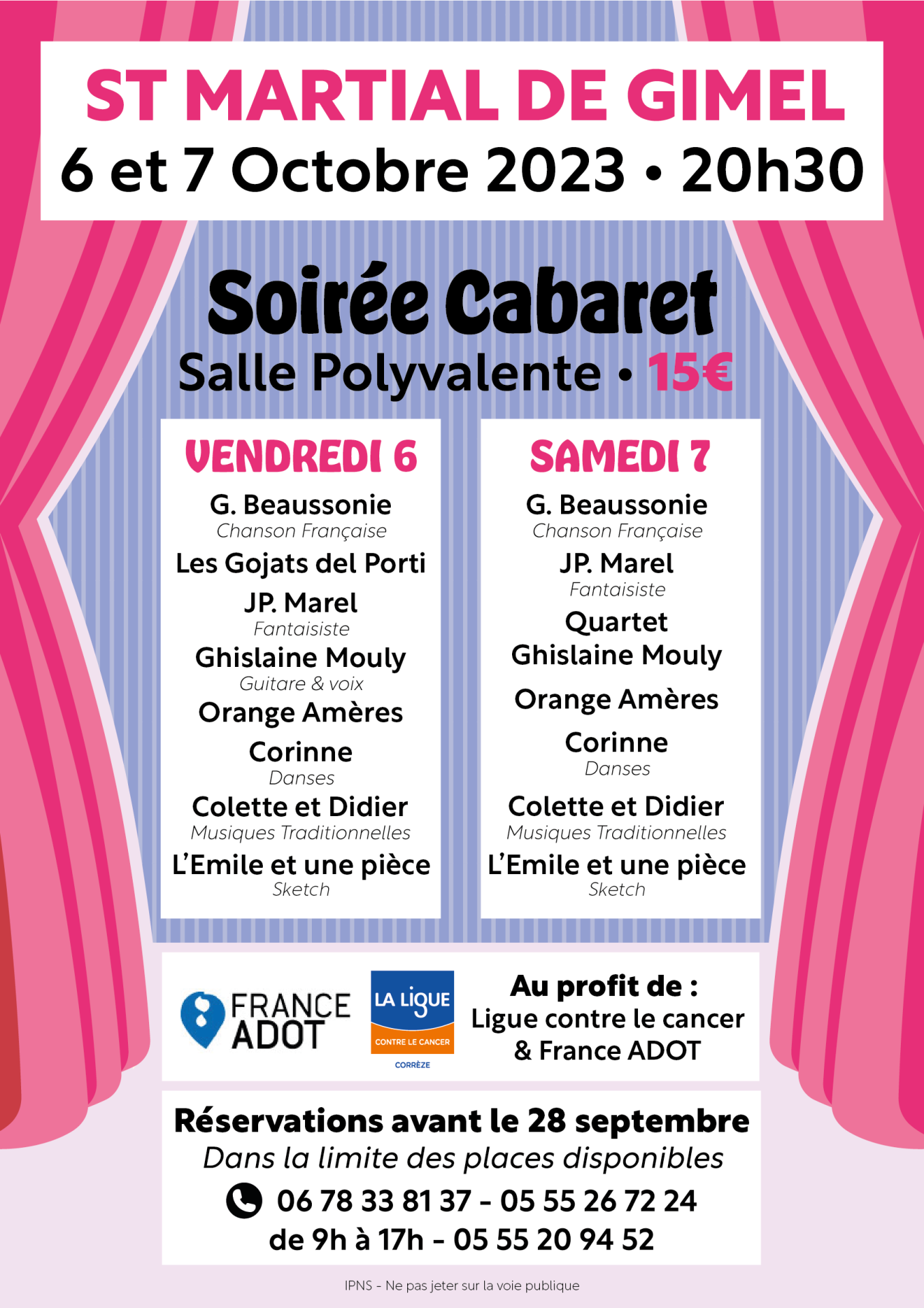 Affiche du cabaret