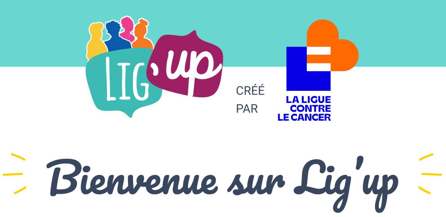 Ecran d'accueil de LigUp souhaitant la bienvenue
