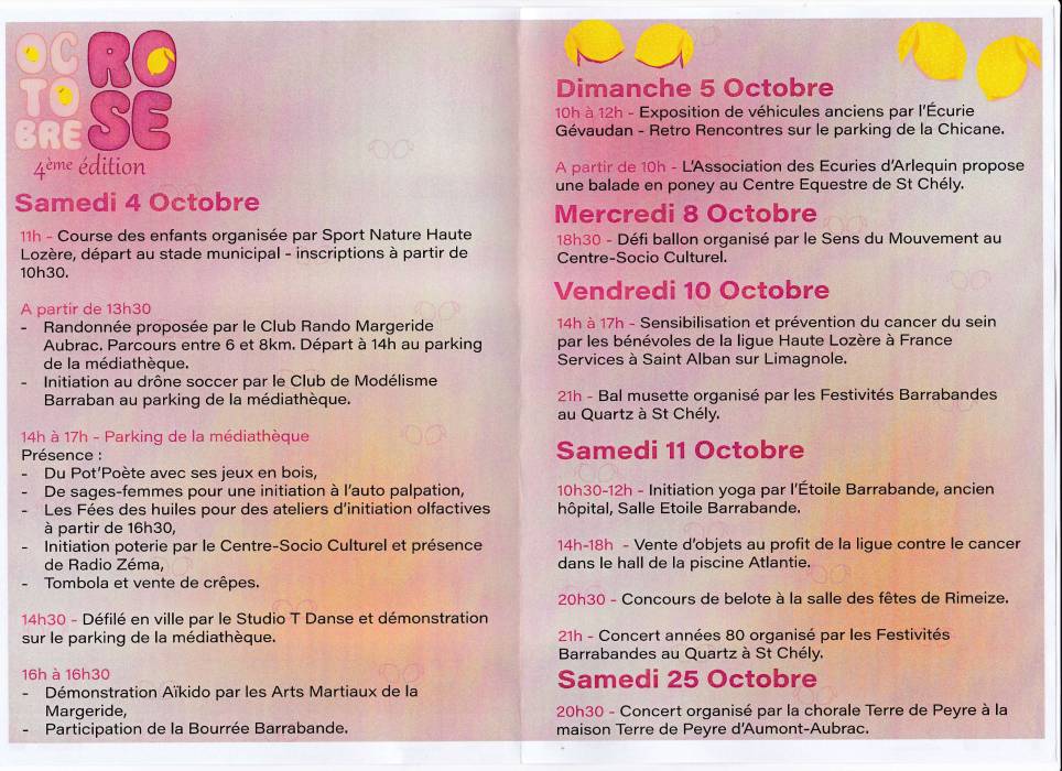 Octobre Rose Saint-Chély-d'Apcher