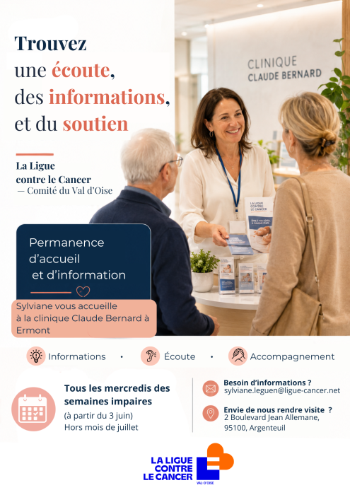 Affiche Permanence Clinique Claude Bernard à Ermont