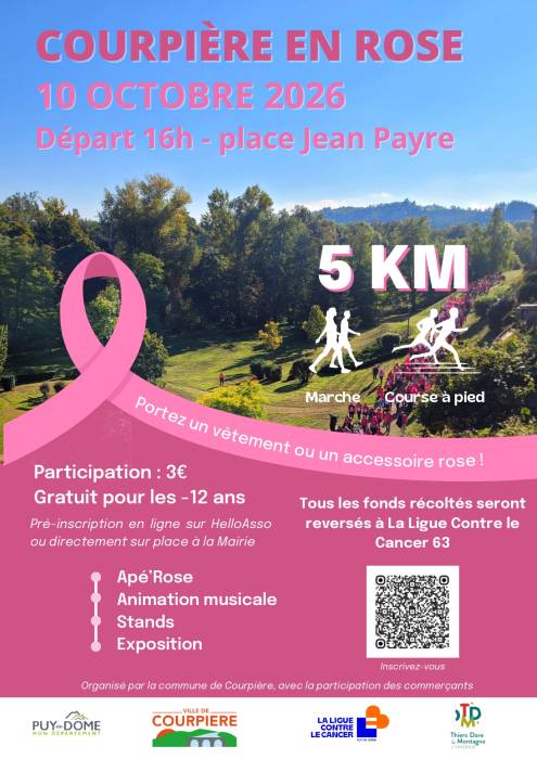 Affiche Courpière en rose