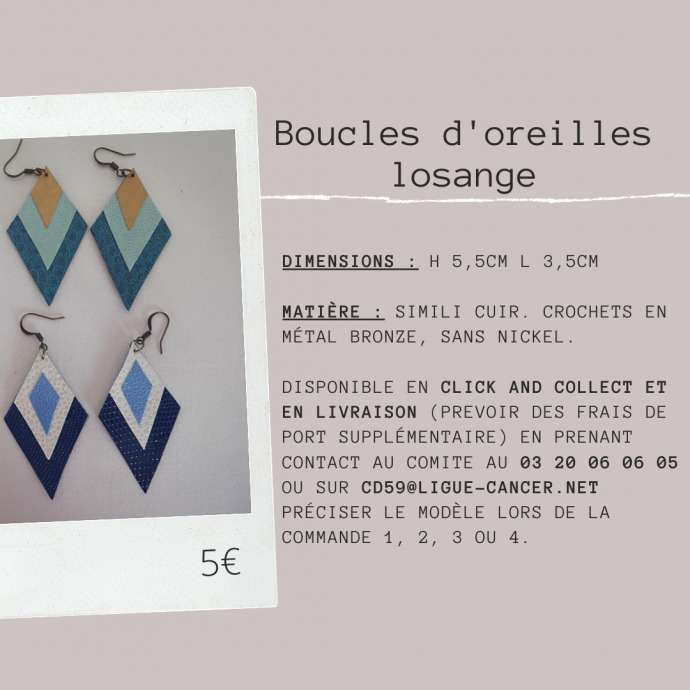 Boucle d'oreille losange