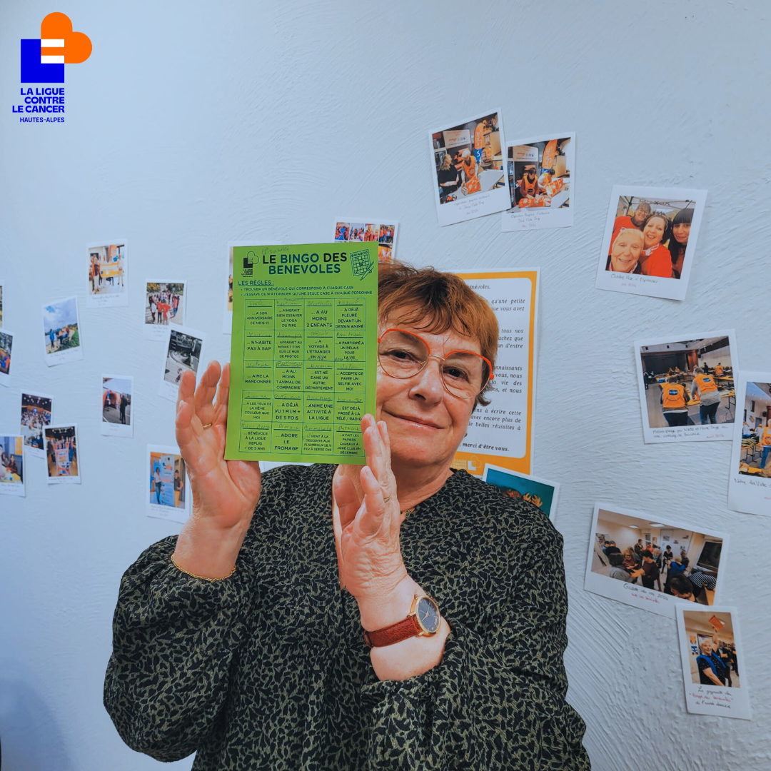 Elisabeth, gagnante de notre jeu Bingo des bénévoles 2025