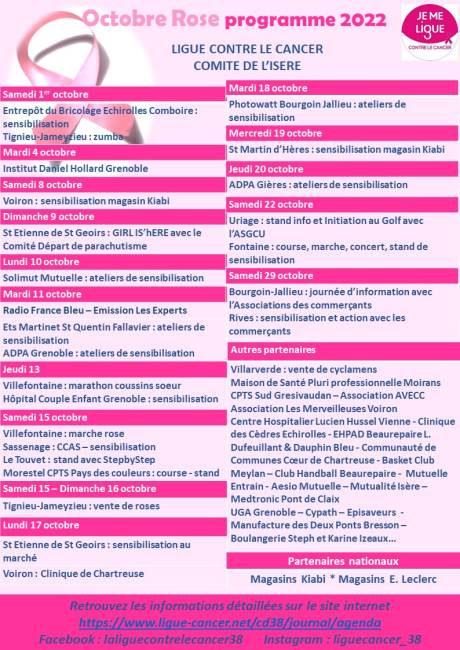 octobre rose 2022 programme